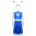 thumbnail image 3 of TiaoBug Kids Girls Alien Outerspace Dress-up Metallic Robot A Line Dress with Feeler Headband Royal Blue 16, 3 of 7