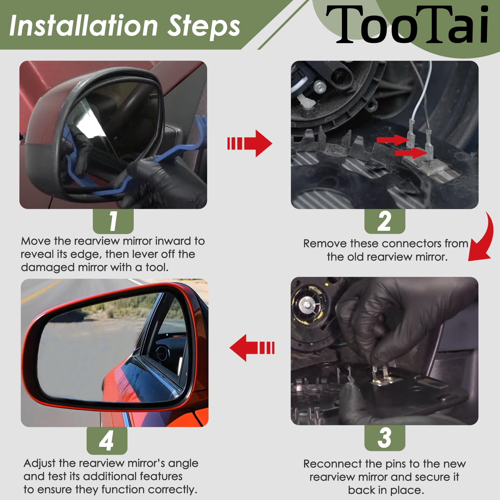 Driver Side Replacement Mirror Glass - compatible with Chevy & GMC vehicles - Silverado 1500 2019-2024, Sierra 1500 2019-2024 - Heated with Blind Spot Detection, w/o auto dimming, LH, 84309707