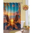 thumbnail image 2 of Fall Sunset Shower Curtain Set ，Waterproof Fabric Shower Curtains Rocking Chair Vacation Beach Shower Curtains for Bathroom,Bathroom Decor 72"x72", 2 of 7