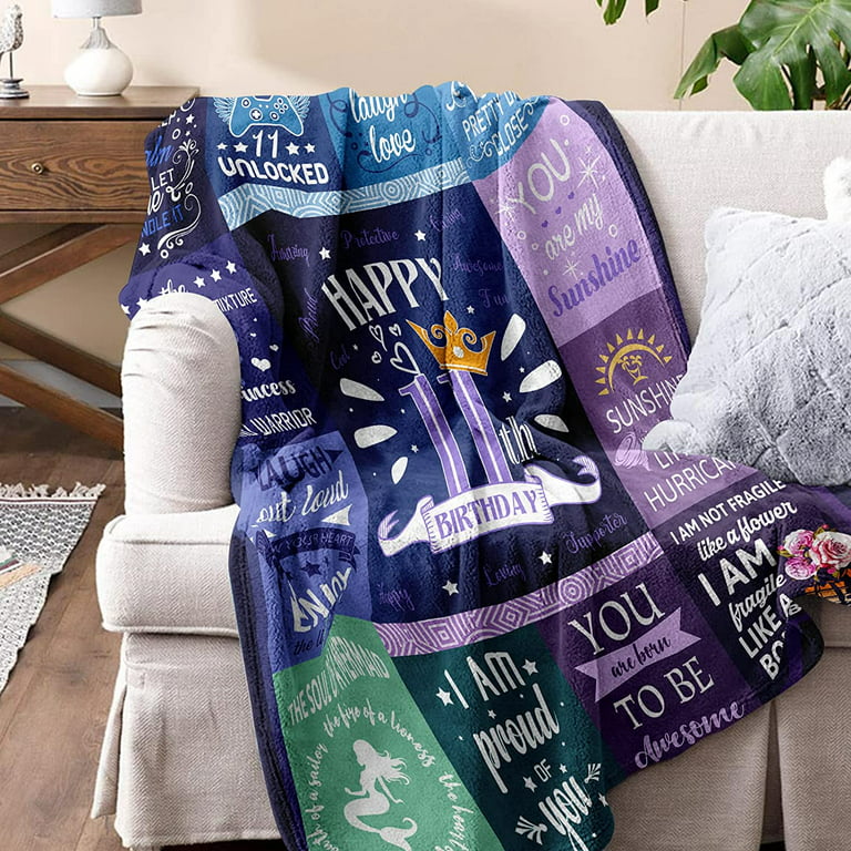 11 Year Old Girl Gift Ideas Blanket 60X50 - Birthday Gifts for 11 Year  Old Girls - 11 Year Old Girl Gifts - 11th Birthday Gifts for Girls - Best  11