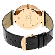 Longines La Grande Classique Rose Gold PVD White Dial Black Leather Strap Quartz Unisex Watch L47551922