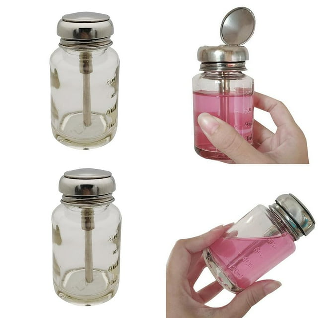 2PCS 2.7 (80 ml) Dispensador de bomba transparente vacío Botella de presión de empuje hacia abajo con abertura grande para un fácil llenado, Macarena Dispensador de botellas de prensa