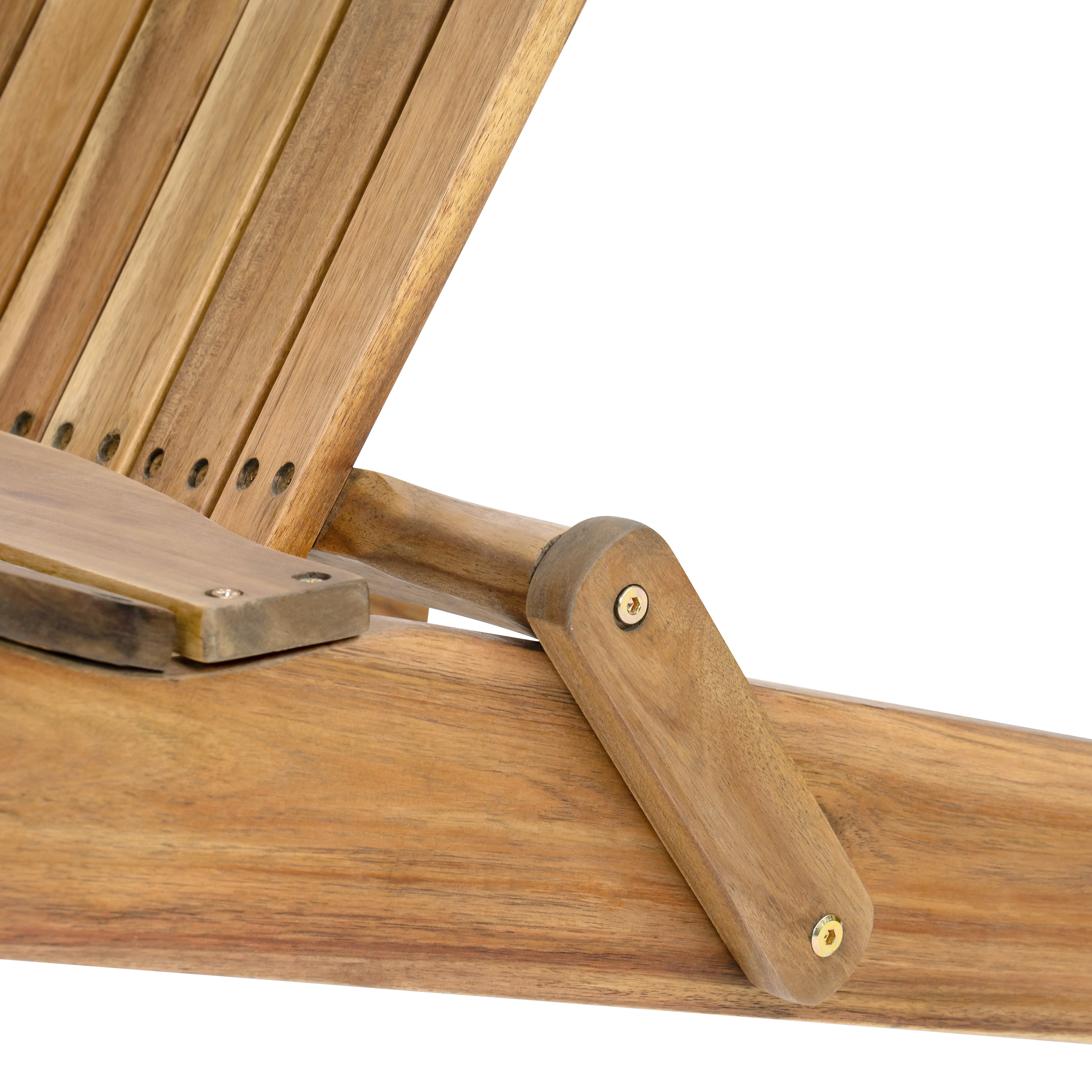 Adirondack Chair, Outdoor Patio Chair, Folding Acacia Wood Seat with Slatted Seat Back, Wide Armrests, Teak Finish, Space Saving Foldable Design, for Garden Deck Camping