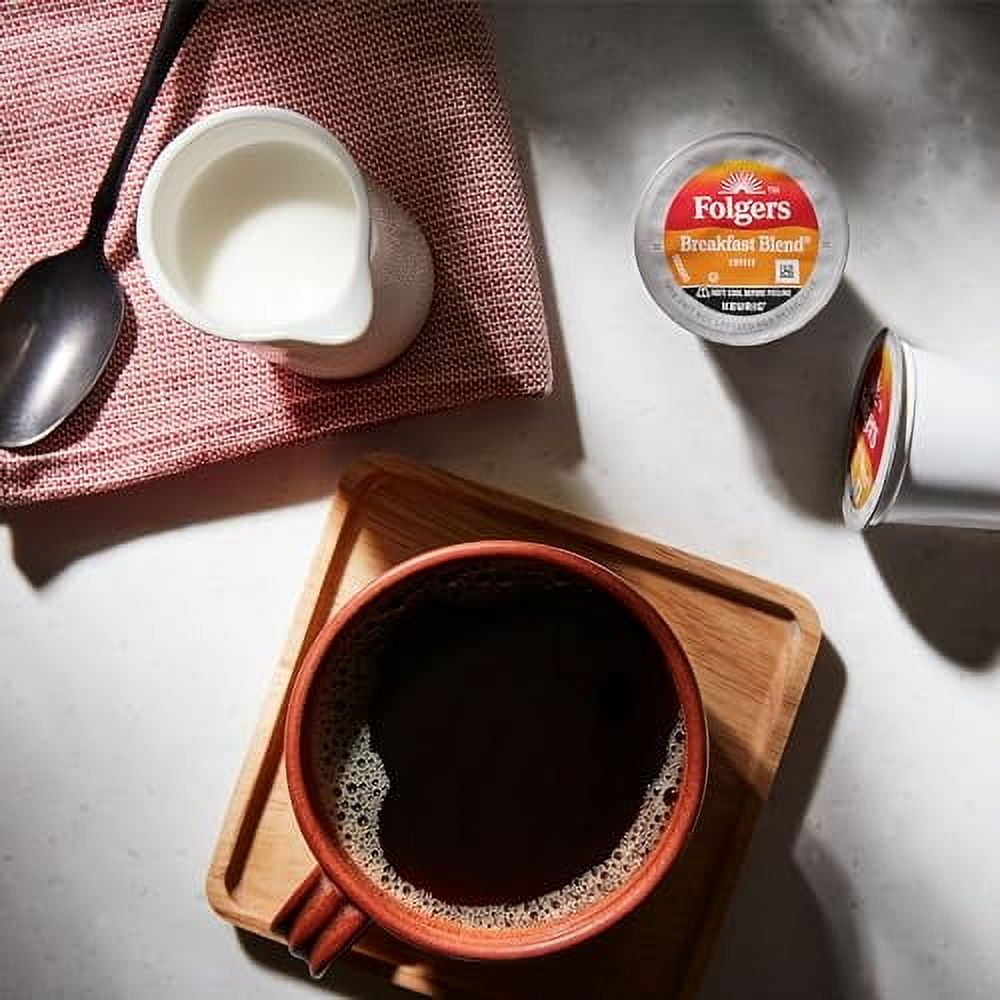 Folgers Breakfast Blend Mild Roast Coffee, 128 Keurig K-Cup Pods