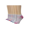 thumbnail image 4 of Hanes Womens Performance No Show Socks 6-Pack, 8-12, Grey/Purple/Pink, 4 of 4