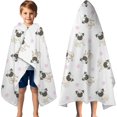 thumbnail image 3 of Pug and Footprints Hooded Bath Towel，60"x35" for Ages 3 To 12 Kids, Quick Dry Lightweight Soft Microfiber Hood Beach Towel Cover Up for Kids, 3 of 7