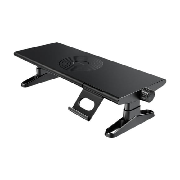 Soporte de escritorio para monitor, altura ajustable, soporte metálico, soporte elevador para impresora y monitor negro