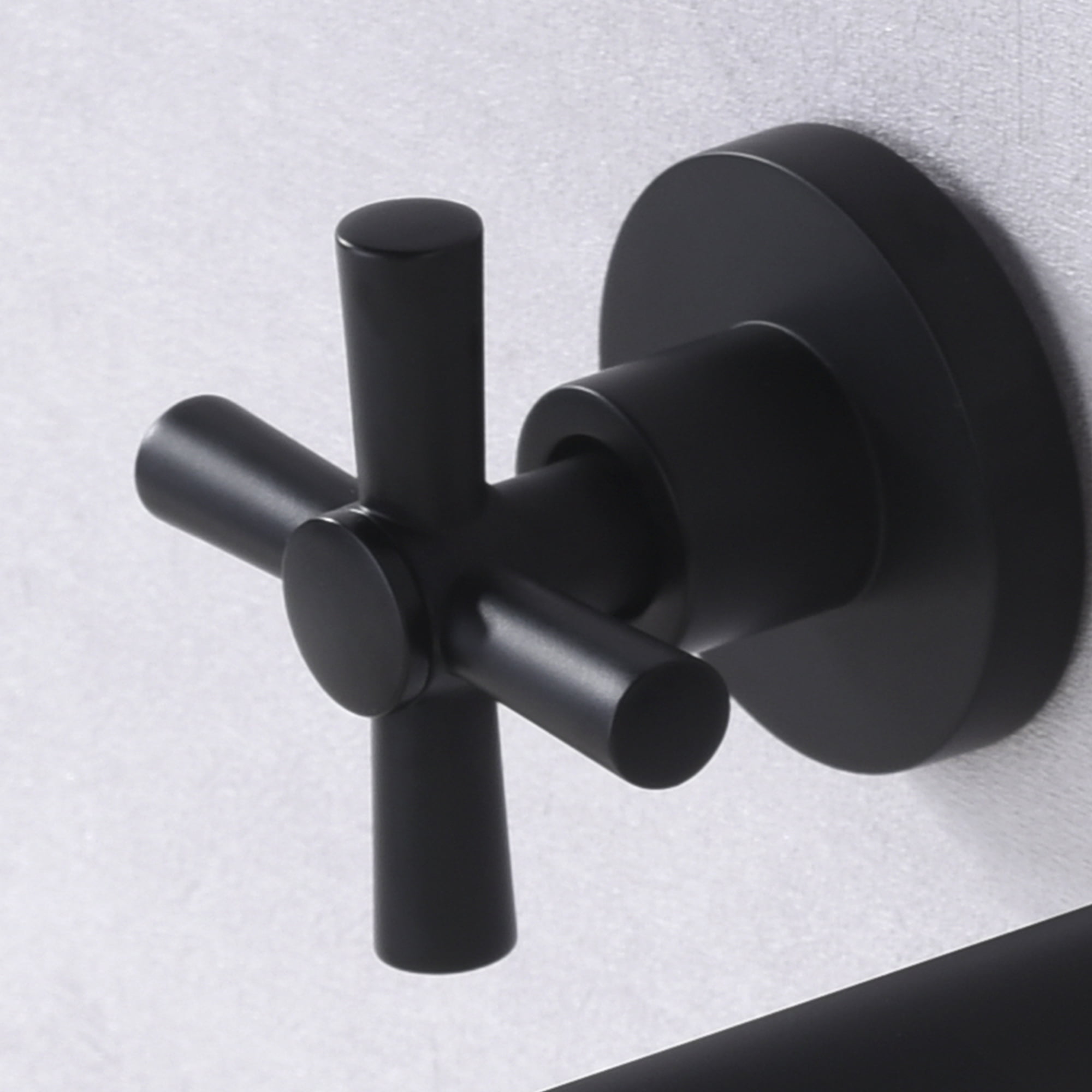 Wall Mount Tub Filler Matte Black Bathtub Faucet High Flow Two Cross Handles with Rough in Valve, Extra Long Spout Sumerain