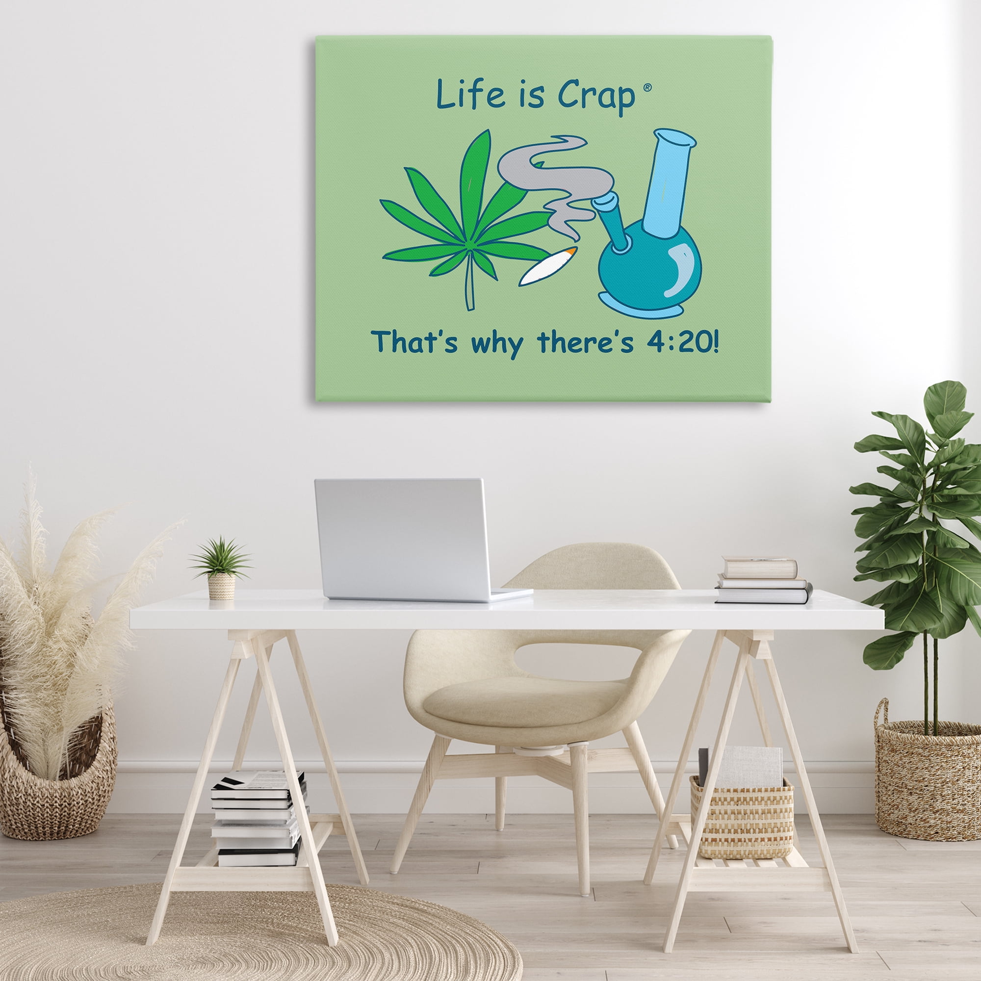 Stupell Industries Funny That's Why 420 Novelty & Humor Painting Wrapped Canvas Art Print Wall Art, 48 x 36