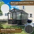 thumbnail image 4 of VEIKOUS 6x12ft Cedar Wood Walk-in Greenhouse W/ Adjustable Ventilation, UV-Protected Polycarbonate Panels, Lockable Door, Black, 4 of 17