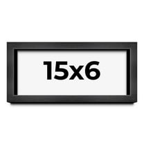 15x6 Frame Black Charcoal Grey Wood Textured Picture Frame | 0.75 Inch Moulding Width | Gunmetal
