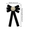 thumbnail image 2 of INSPIRE CHIC Women's Faux Pearl Bow Brooch Pre-Tied Neck Tie Brooch Pin Clip Ribbon Solid Bow Tie, 2 of 5