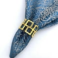 thumbnail image 3 of Servilleta de metal de hotel de 12 piezas con anillo de servilleta dorado con patrón de gran muralla (oro + plata), 3 of 5