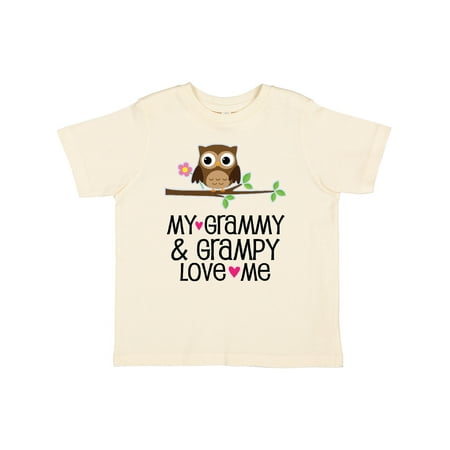 

Inktastic Grammy and Grampy Love Me Owl Gift Toddler Toddler Girl T-Shirt