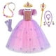 thumbnail image 4 of Disfraz de princesa Rapunzel de Disney para niñas, película Enredados, para cosplay, fiesta de carnaval, cumpleaños, Navidad, 3 a 10 años, 4 of 5