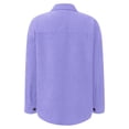 thumbnail image 6 of YDFCWXW Women Fashion Fall Outfits Corduroy Shirts with Pockets Casual Long Sleeve Button Down Blouse Tops Purple, 3XL, 6 of 6