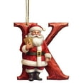 thumbnail image 2 of Taotanxi Christmas Decorations Hanging Tree Ornaments - Merry Chrismas Letter Santa Claus Ornament Monogram Tree Ornaments Alphabet Christmas Ornaments Hanging, Red Santa Ornament (K), 2 of 6