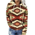 thumbnail image 2 of JTZGDY Vintage Hooded Sweatshirts for Women Fashion Aztec Print Ethnic Style Western Shirts Lightweight Casual Fall Long Sleeve Drawstring Hoodie Outwear Tops with Kangaroo Pockets Multicolor#40 L, 2 of 6