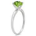 thumbnail image 2 of 1 ct Round Cut Natural Peridot Solitaire 14K White Gold Womens Engagement Ring, 2 of 6