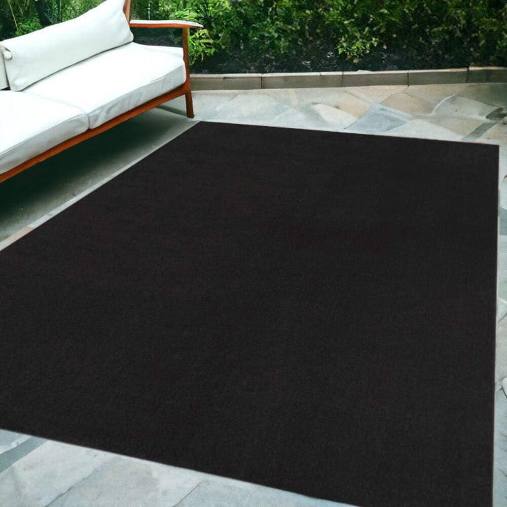 HomeRoots 479441 5 x 7 ft. Black Non Skid Indoor & Outdoor Rectangle Area Rug