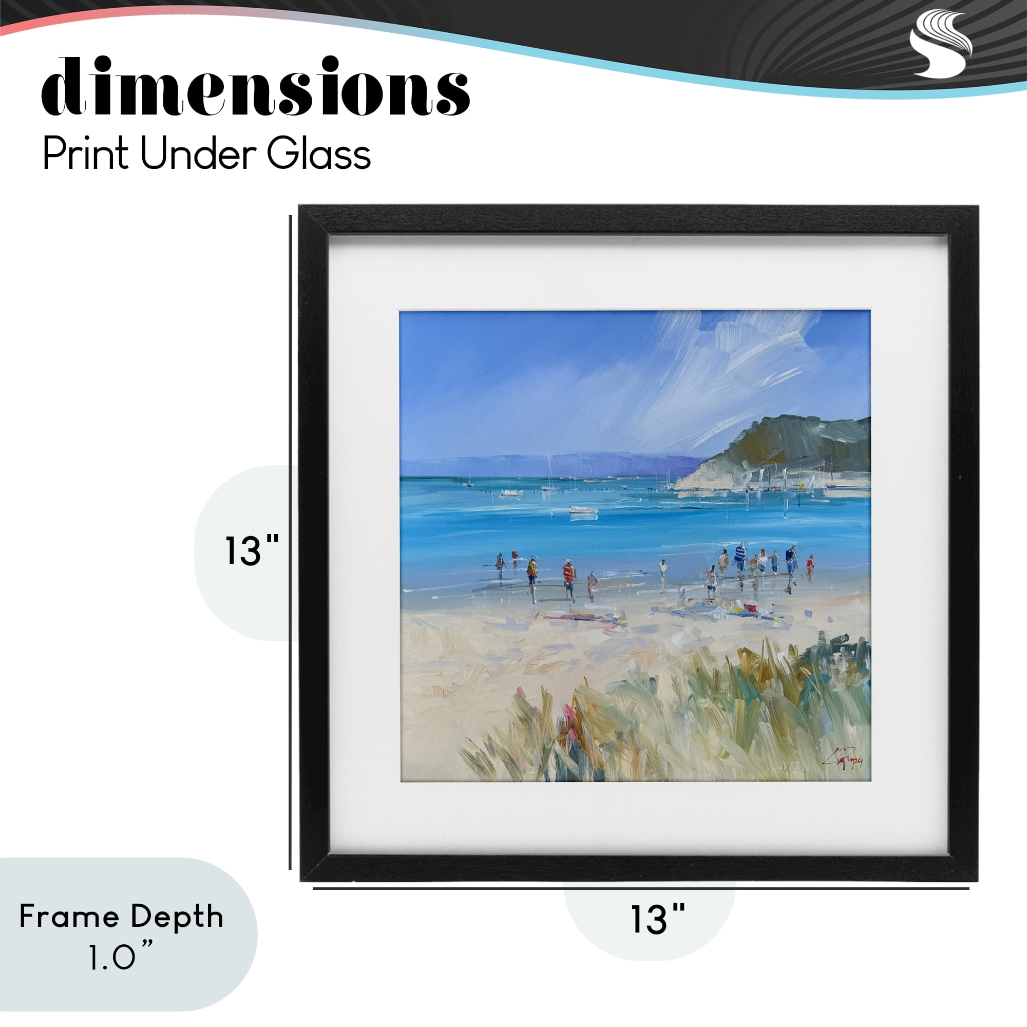 Stupell Industries Summer Sorrento Beachgoers Black Framed Print Under Glass, design by Craig Trewin Penny