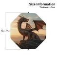thumbnail image 2 of Honeii Sky Sunset Bronze Dragon print Leather Coaster Set of 4, ideal for safeguarding your furniture from drinks spills and effortless cleanup-Octagon, 2 of 6