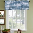 thumbnail image 3 of Modern Blue Curtain Valances for Windows, Kitchen Valance Window Treatments Panel 2 Pack, Vintage Abstract Art Contemporary Rod Pocket Short Curtains for Bathroom Bedroom 42 x 12 Inch, 3 of 8