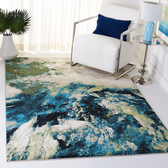 Safavieh Glacier Landen Abstract Area Rug, Navy/Green, 2'7" x 5'