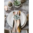 thumbnail image 2 of Brown Striped Ombre Cloth Napkins Set of 6 Reusable Dinner Napkins, Modern Brown Moire Geometric Cocktail Napkin Washable Table Napkins for Wedding/Holiday Party/Baby Shower 20"x20", 2 of 7