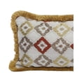 thumbnail image 2 of Benjara Woven Fabric Accent Pillow in Diamond Pattern and Fringed Welting Details, Multicolor, 2 of 3