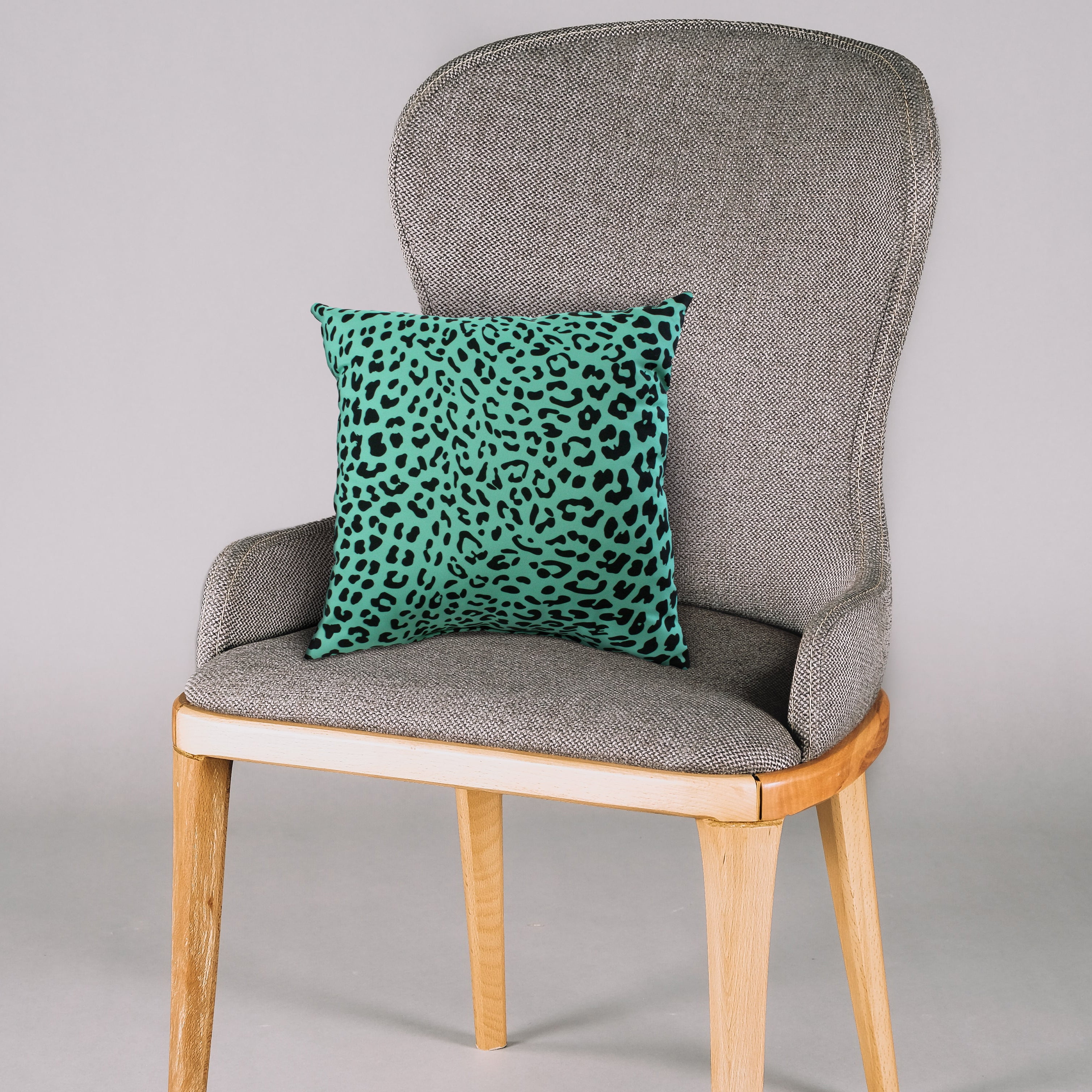 Everything Comfy Leopard Print Decorative Throw Pillow, 16x16 Inch, Teal,