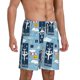 thumbnail image 2 of Balery Airplanes and Aviation Signs Pantalones cortos de pijama de punto de algodón para hombre con cinturilla y bolsillos-XX-Large, 2 of 6