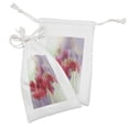 thumbnail image 2 of Flower Fabric Pouch Set of 2, Poppy Flowers Blur Spring Floral Seasonal Romantic Illustration Print, Small Drawstring Bag for Toiletries Masks and Favors, 9" x 6", Lavender and Red, by Ambesonne, 2 of 2