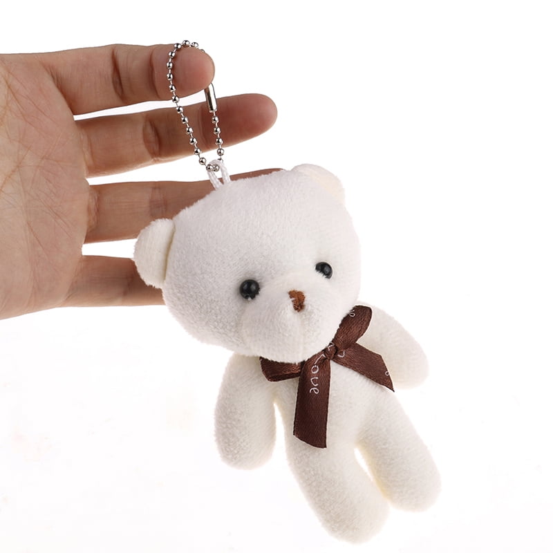 Mini plush bear stuffed cartoon animal cute key chain pendant soft toy 