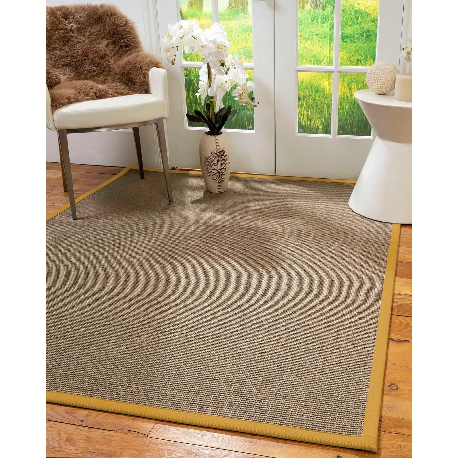 Natural Area Rugs 100, Natural Fiber Handmade Dalton, Grey Sisal Rug