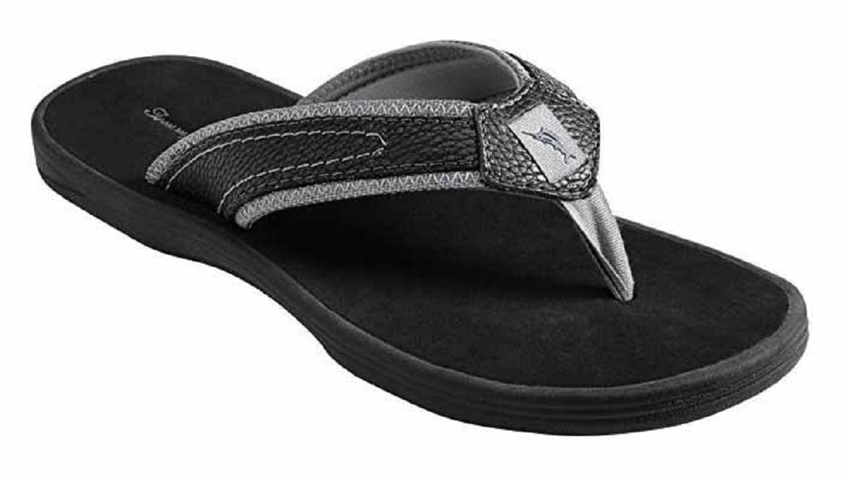Not branded Tommy Bahama Men's Seawell Leather Sandals (Black, US 11 WidthD)