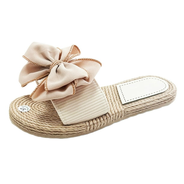 Cathalem Womens Flat Sandals Solid Plain Lightweight Soft Slip on Dressy  Slides,Bronze 37