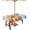 Beige Orange Blue, variant on Outdoor Tablecloth with Umbrella Hole & Zipper, Orange Fall Rectangle Tablecloth 60x84 Inch, Autumn Maple Leaf Botanical Thanksgiving Patio Table Cover Waterproof Table Cloth for Picnic/Party