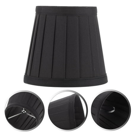 UPOUART Small Lamp Shades Black Cloth 1Set