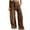 Coffee-01, variant on Cargo Pants Women Baggy Parachute Pants Elastic Low Waist Multiple Pockets Wide Leg Trousers Joggers Hiking Pants