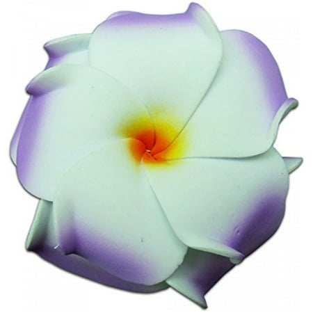 Plumeria Foam - Foam Double Petal Flower Medium Hair Clip Plumeria Lilac, White