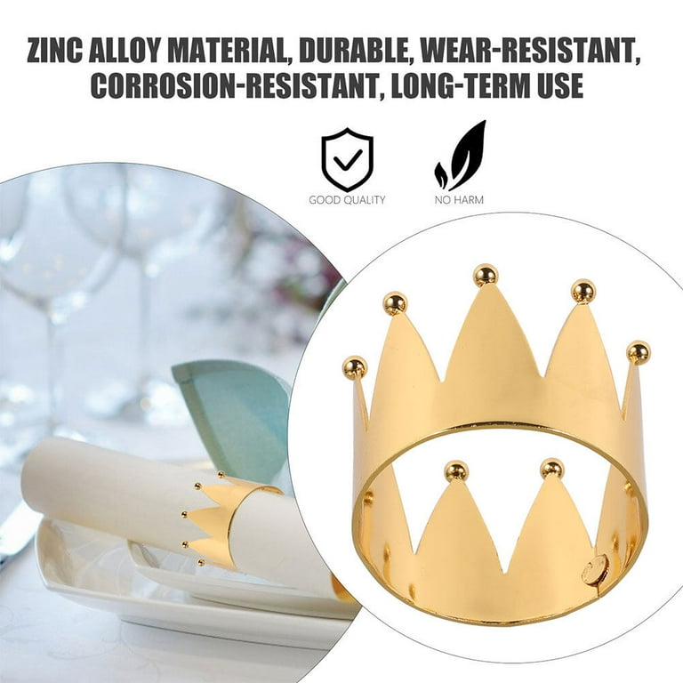 HOMEMAXS 6Pcs Napkin Rings Crown Napkin Buckles Crown Napkin Ring