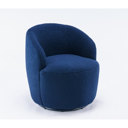 Swivel Chair, Round Accent Sofa Chair, Teddy Fabric Swivel Accent