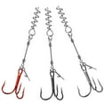 thumbnail image 7 of Beisidaer 3×Fishing Treble Hooks With Center Spring Pin Twistlock Screw Rigs For Soft Lure, 7 of 7