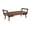 Light Brown, PU, variant on GZXS 52" Upholstered Chenille Bench in Beige, Mid-Century Modern Channel-Tufted Seat with Walnut Rubber Wood Frame, Easy Assembly