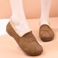 thumbnail image 2 of EKVAHL Flat Shoes for Women Dressy Casual Soft-Soled Versatile Round-Toe Splicing Plush Flats Round Toe Flat Shoes, 2 of 5
