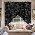 thumbnail image 4 of Swag Curtain Valances Abstract Human Face Swag Valances for Kitchen Windows Aesthetic Portrait Lines Black Short Topper Curtains Valance Tier Pair for Kitchen Bedroom Living Room Bathroom 28"x36", 4 of 8