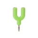thumbnail image 1 of Divisor de audio para auriculares de extensión de 3,5 mm Adaptador de 1 macho a 2 hembra (verde), 1 of 6