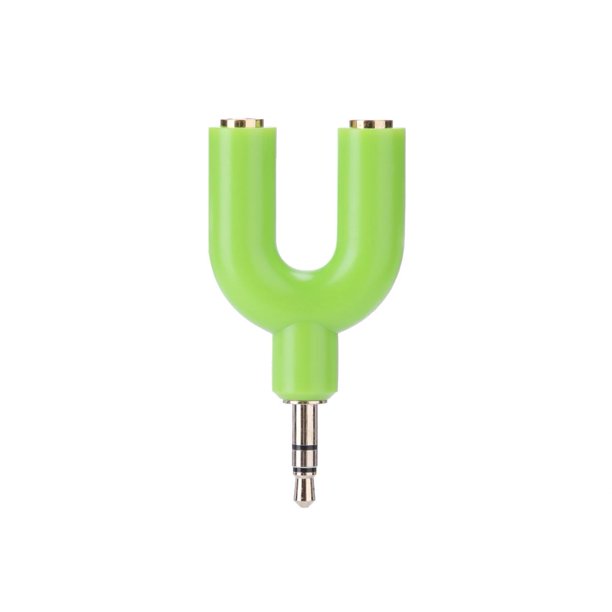 Divisor de audio para auriculares de extensión de 3,5 mm Adaptador de 1 macho a 2 hembra (verde)