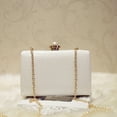 thumbnail image 1 of BESTYASH Pochette à Fleurs Blanche en PU 1ensemble de Rangement pour Pièces Style Soirée, 1 of 7